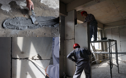 華權2017年輕質(zhì)隔墻板復合夾芯板安裝標準