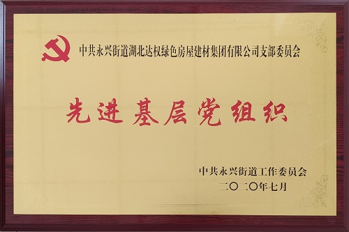 達權(quán)集團黨支部榮獲“先進基層黨組織”榮譽稱號